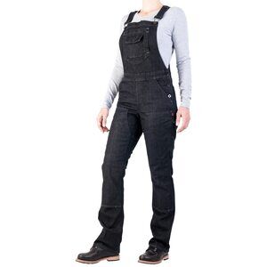 Dovetail Workwear Freshley Overalls Black Denim 22 32